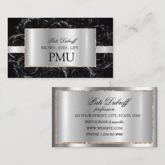 Carte De Visite Brosses ULM Microblading Henna Salon (Devant / Derrière)
