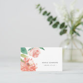 Carte De Visite Brouillard Peony | Aquarelle florale (Debout devant)