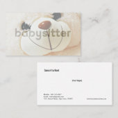 Carte de visite brouillé mignon de babysitter (Devant / Derrière)