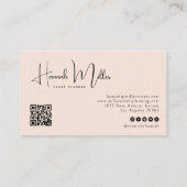 Carte De Visite Brouiller | Tropical Floral Palms QR Code (Dos)