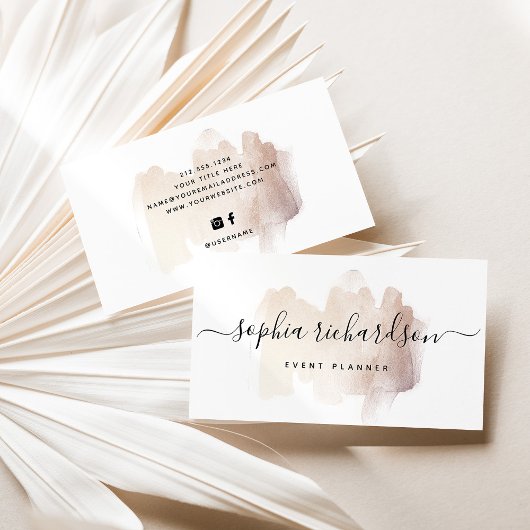 Carte De Visite Brouillon Chic | Faux Rose Gold en blanc