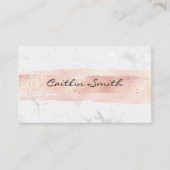 Carte De Visite Broussailler Brush Stroke Silver White Foil Marbre (Devant)