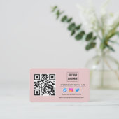 Carte De Visite Brousse Rose Suivre L'Analyse Pour Se Connecter À (Debout devant)
