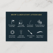 Carte De Visite Brow After Care Estheticician Golden Détails (Dos)