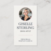 Carte De Visite Brow Artist Blush & Navy Photo QR Code  (Devant)