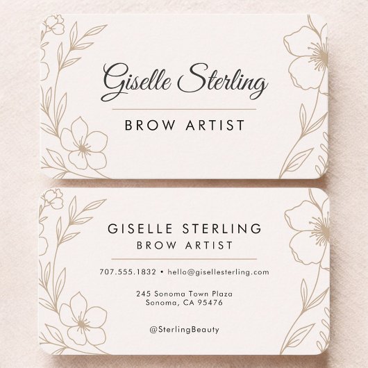 Carte De Visite Brow Artist Floral