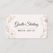Carte De Visite Brow Artist Floral QR Code Professional (Devant)