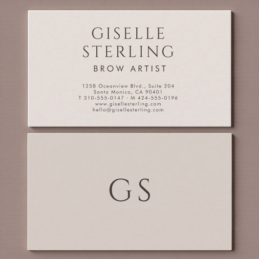 Carte De Visite Brow Artist Minimalist Luxury Neutral Modern