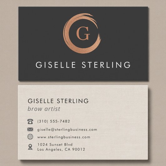 Carte De Visite Brow Artist Modern Minimalist 