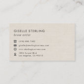 Carte De Visite Brow Artist Modern Minimalist  (Dos)