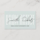 Carte De Visite Brow artist modern typography script blue (Devant)