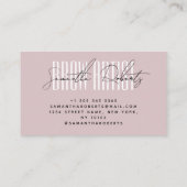Carte De Visite Brow artist modern typography script neutral pink (Dos)