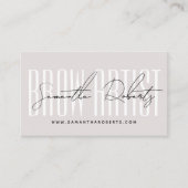 Carte De Visite Brow artist modern typography script pink pearl (Devant)
