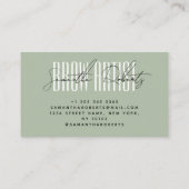 Carte De Visite Brow artist modern typography script sage green (Dos)