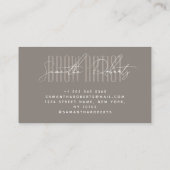 Carte De Visite Brow artist modern typography script taupe (Dos)