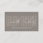 Carte De Visite Brow artist modern typography script taupe (Devant)