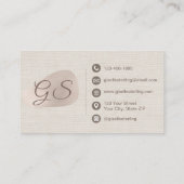Carte De Visite Brow Artist Neutral Linen Beauty Abstract (Dos)