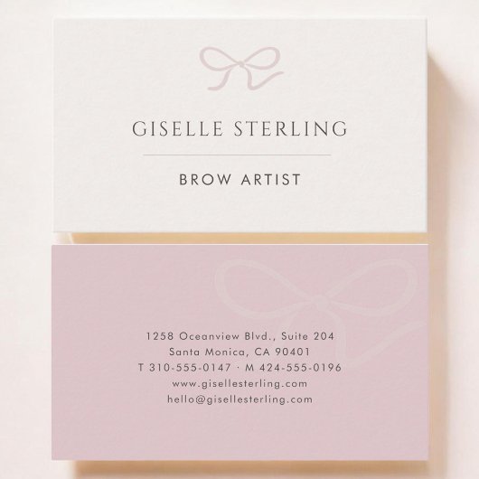 Carte De Visite Brow Artist Pink Bow