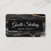 Carte De Visite Brow Artist QR Code Black Gold (Devant)