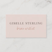 Carte De Visite Brow Artist QR Code Blush Pink  (Devant)