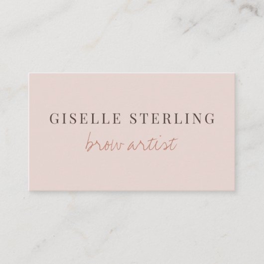 Carte De Visite Brow Artist QR Code Blush Pink  (Devant)