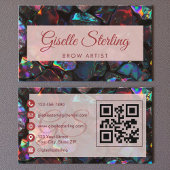 Carte De Visite Brow Artiste Black Opal Gemstone QR Code