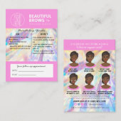 Carte De Visite Brow Microblading Aftercare Crystal Holographic Bu (Devant / Derrière)