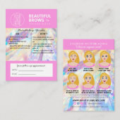 Carte De Visite Brow Microblading Aftercare Crystal Holographic Bu (Devant / Derrière)