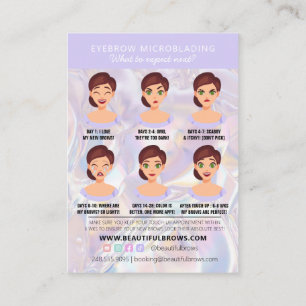 Carte De Visite Brow Microblading Aftercare Crystal Holographic Bu