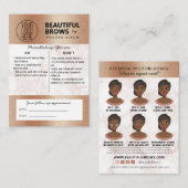 Carte De Visite Brow Microblading Aftercare & Nomination Marble   (Devant / Derrière)