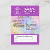 Carte De Visite Brow Microblading Aftercare & Nomination Marble (Devant)
