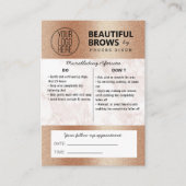 Carte De Visite Brow Microblading Aftercare & Nomination Marble   (Devant)