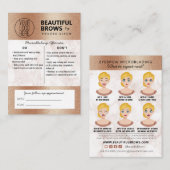 Carte De Visite Brow Microblading Aftercare & Nomination Marble   (Devant / Derrière)