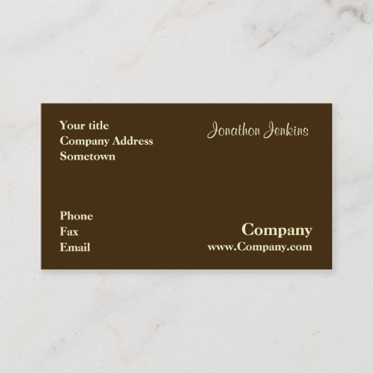 Carte De Visite Brown (Devant)