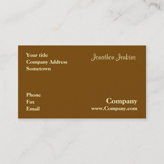 Carte De Visite Brown (Devant)