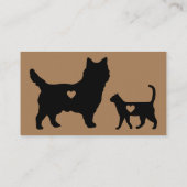 Carte De Visite Brown Amour Moderne Formel Chat chien animal (Dos)