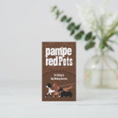 Carte De Visite Brown animal assis chien marchant marcheur marcheu (Debout devant)