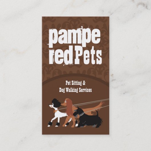 Carte De Visite Brown animal assis chien marchant marcheur marcheu (Devant)