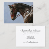 Carte De Visite Brown Bay Oldenburg Horse Portrait (Devant / Derrière)