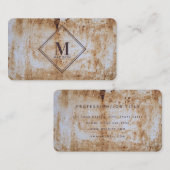 Carte De Visite Brown Beige Rust Métallo Texogramme initial (Devant / Derrière)