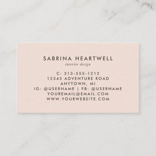 Carte De Visite Brown Beige Rust Terrazzo Pattern Interior Design (Dos)