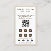 Carte De Visite Brown Beige Stripes Bakery Logo Loyalty Punch (Dos)