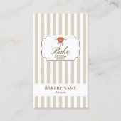 Carte De Visite Brown Beige Stripes Bakery Logo Loyalty Punch (Devant)