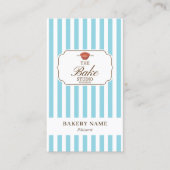 Carte De Visite Brown Blue Stripes Bakery Logo Loyalty Punch (Devant)