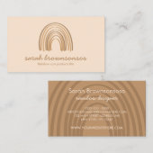 Carte De Visite Brown Boho Rainbow Nursery (Devant / Derrière)