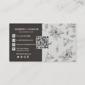 Carte de visite Brown botanique moderne (Dos)