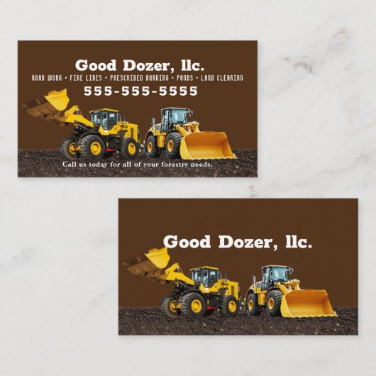 Carte de visite Brown Bull Dozer (Devant / Derrière)