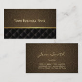 Carte de visite Brown chic de damassé (Devant / Derrière)