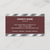 Carte De Visite Brown Cuir Métallurgique Jésus Christ Cross Pasteu (Dos)