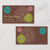 Carte de visite Brown de flower power (Devant / Derrière)